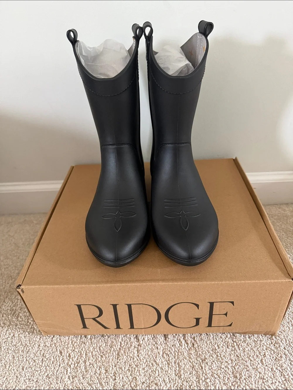 NEW Dakota Ridge Black Western Rain Boots
